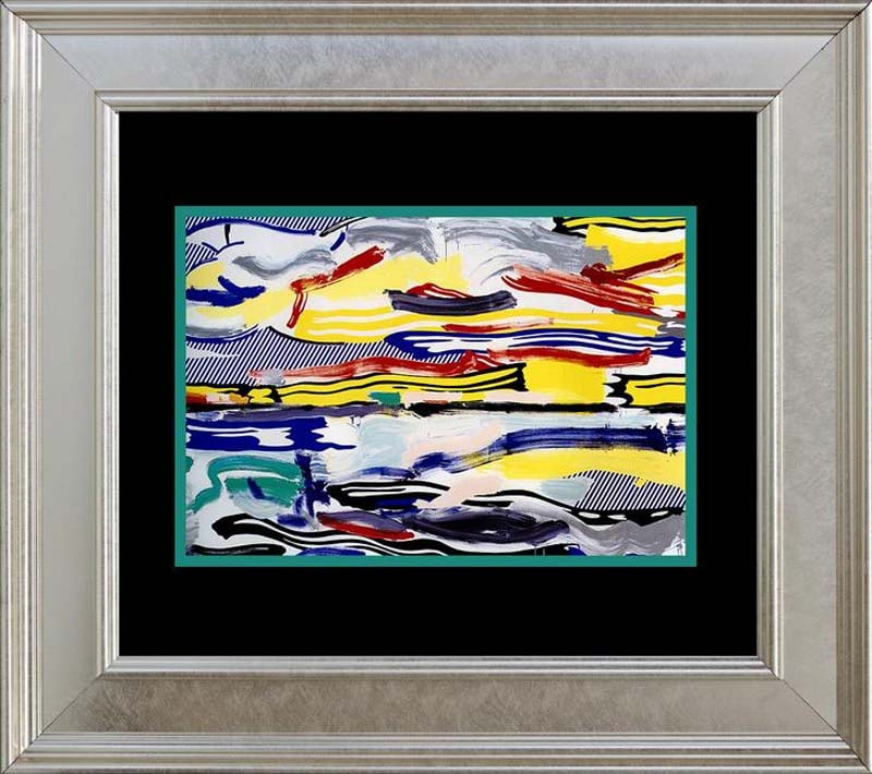 Roy Lichtenstein Color Plate Lithograph: Roy Lichtenstein Color Plate. Lithograph 1975. Approx 22 x 20 inches. Custom framed and includes certificate.