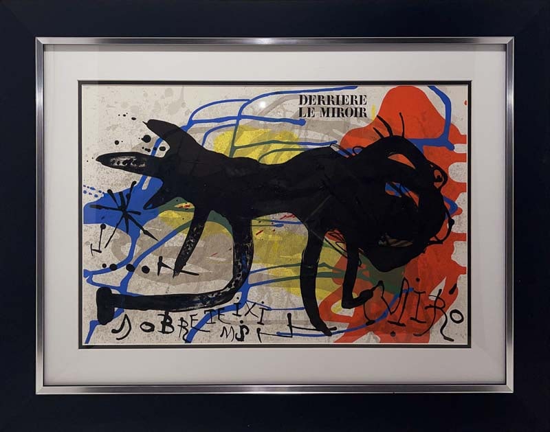 Joan Miro Original Lithograph Drierre Le Mirror: Joan Miro Original Lithograph Drierre Le Mirror. Approx. 24x18 inches. Custom framed. Includes Certificate of Authenticity.