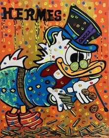 Dunkin for greed Original on canvas by Art Chorny