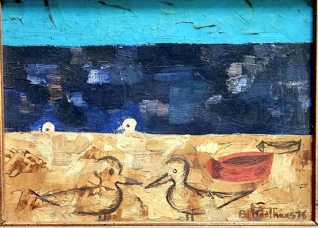 Koothaas VINTAGE DECORATIVE PAINTING SIGNED KOOTHAAS: KoothaasVINTAGE DECORATIVE PAINTING SIGNED KOOTHAASVintage decorative painting signed KoothaasOil on canvas measures 33cm (13 in ) x 24cm (9.5 in )framed measurements, 52cm (20 in ) x 43cm (17 in )