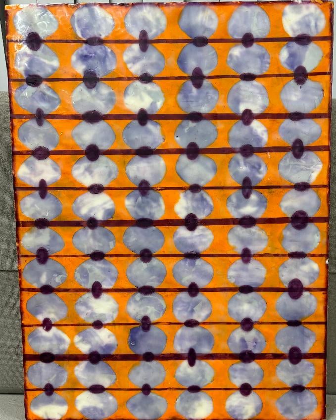 Birdy Harrison original mix media on wood board: Birdy Harrison original mix media on wood board Approx 24x18 inches Hand signed on the back One of a kind original step