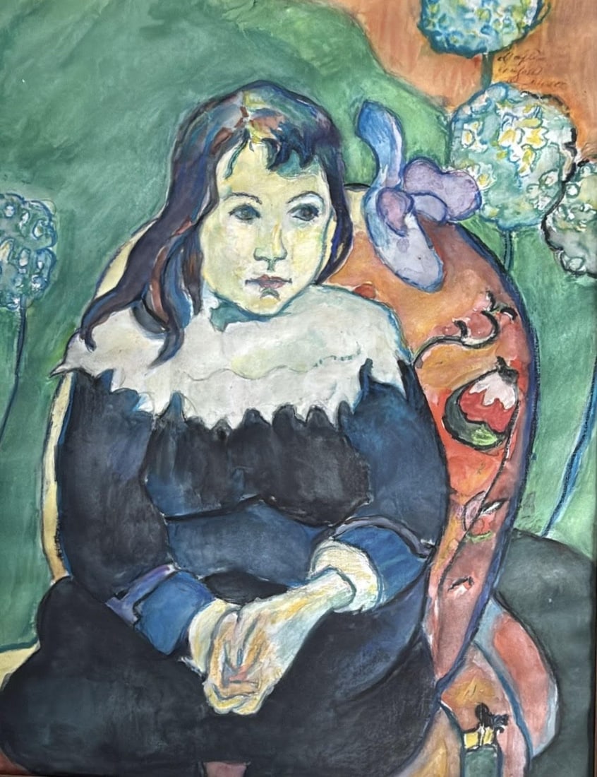 Vintage Watercolor Attributed to Paul Gauguin Title: Louis Le Ray (1 of 1)