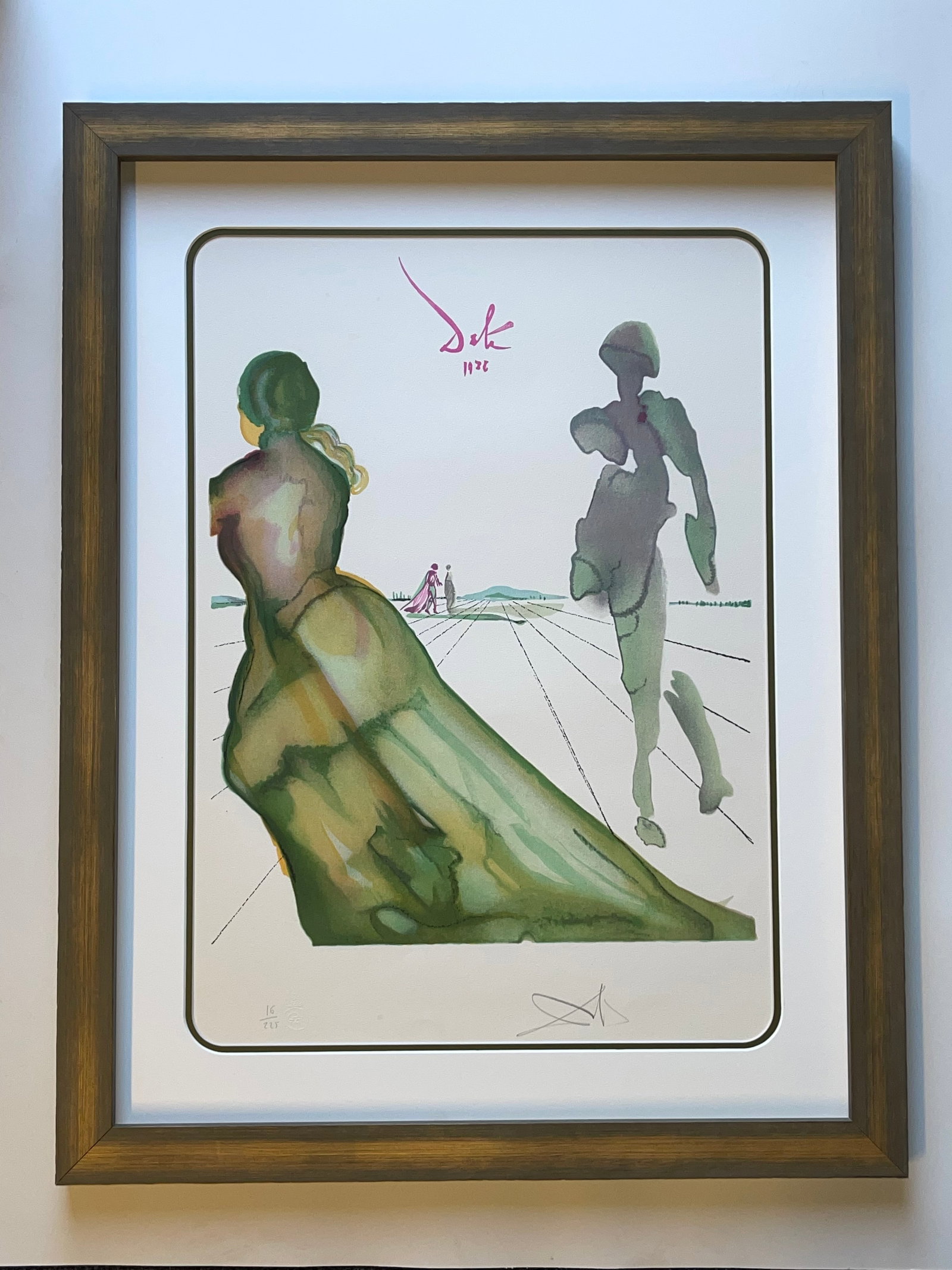 Salvador Dali La Deese de Cythere from The Art of Loving Ovide. 1979. Lithograph in colors. Signed: Salvador Dali La Deese de Cythere from The Art of Loving Ovide 1979. Lithograph in Colors. Hand signed and numbered. Limited Edition. Fingerprint on verso for authenticity. Approx 30 x 24 custom frame