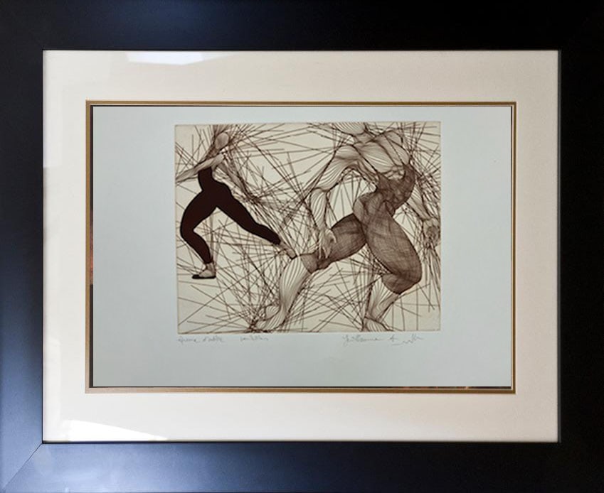Guillaume Azoulay Limited Edition Etching Hand signed and numbered: Signed Original Guillaume Azoulay Etching Hand colored and Hand signed by the artist. Limited Edition Artist Proof. Approx 26x28 inches. Custom framed. Includes certificate of authenticity. This work