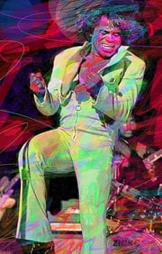 James Brown Soul Original mixed media on canvas by David Lloyd Glover