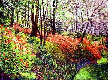 Magic Flower Forest Original Mixed Media on canvas David Lloyd Glover