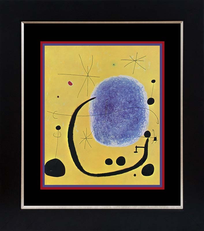 Joan Miro Color Plate lithograph from 1968: Color Plate Lithograph 1968 Joan Miro Approx 24x20 inches. Includes certificate of authenticity. Professionally framed.
