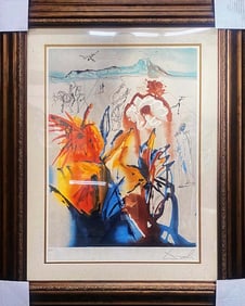 Salvador Dali Lithograph Limited Edition Diamond Head Hand signed and numbered