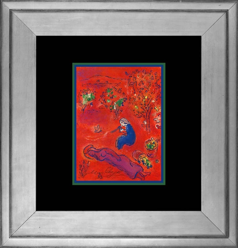 Marc Chagall Hand signed Lithograph from 1977: Marc Chagall lithograph hand signed by the artist. Approx 20x24 inches. Professionally framed. Includes certificate of authenticity.