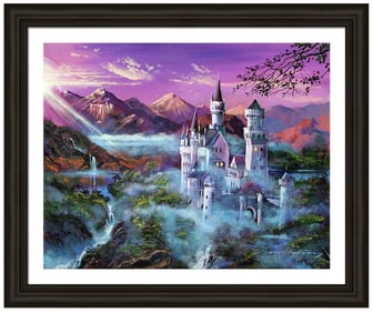 Mystery Castle Original mixed media on canvas by David Lloyd Glover