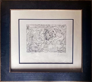 Pablo Picasso Lithograph with Museum stamp from 1956