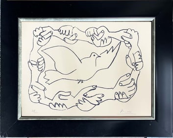 Pablo Picasso United Hands in Peace Original Lithograph Limited Edition Hand signed and Numbered
