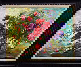 Arina Original Mixed Media Still Life with Apple Hand Signed