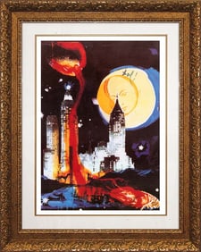 Salvador Dali Limited Edition Manhattan Skyline Lithograph