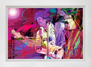Mixed media original on canvas by David Lloyd Glover Jimi Hendrix Monterey Pop Festival