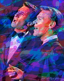 Righteous Brothers Blue Eyed Soul  Original Mixed Media on canvas David Lloyd Glover