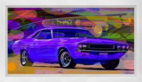 HEMI CHALLENGER 1970 PLUM CRAZY HEMI David Lloyd Glover Mixed Media Original canvas
