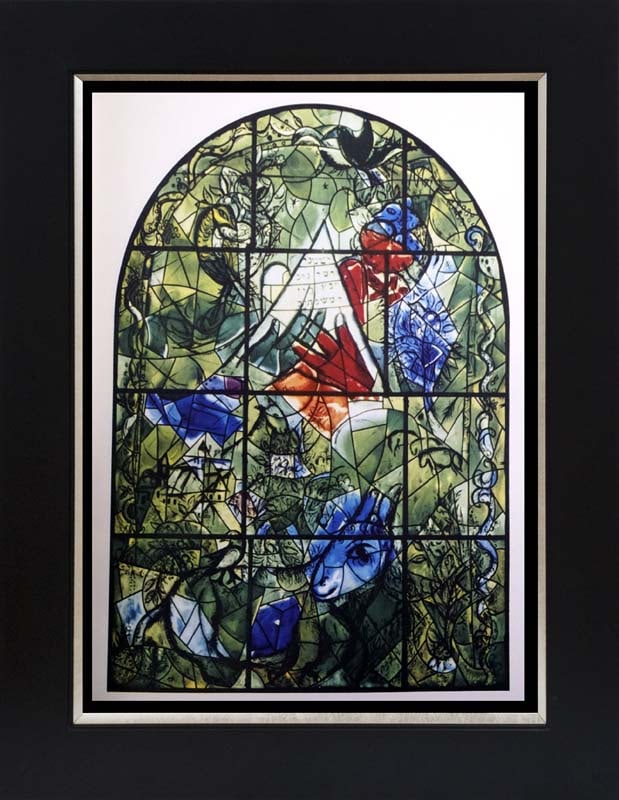 Marc Chagall Jerusalem Windows Lithograph from the 1960s: Marc Chagall Lithograph from 1968. Approx 24x20 inches. Custom framed. Includes certificate.