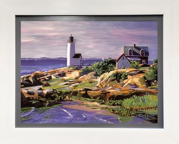 Lighthouse Original mixed media on canvas by David Lloyd Glover