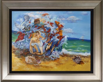 Arina Hand embellished acrylic and ink on canvas Limited edition