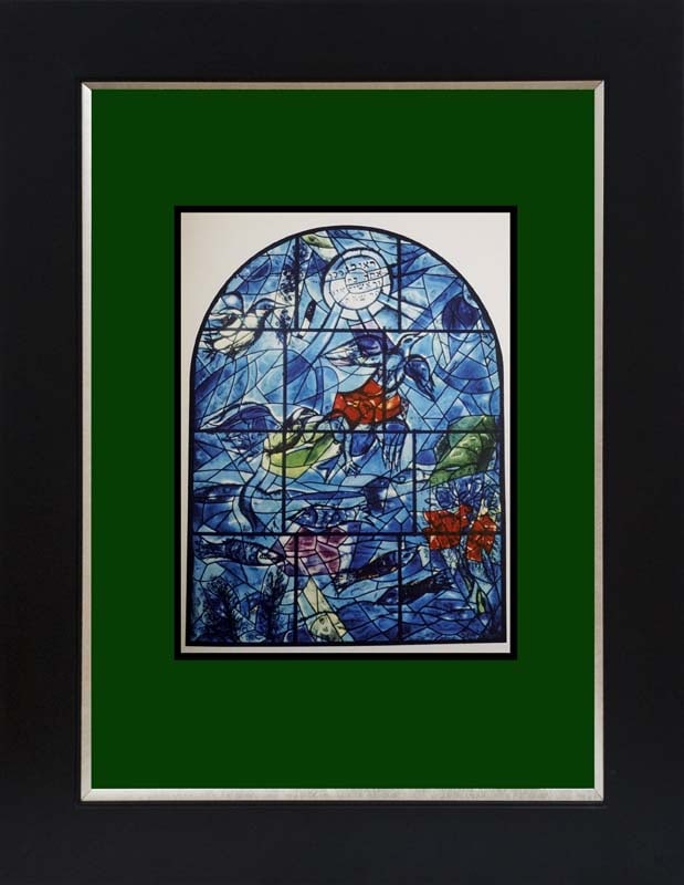 Marc Chagall Jerusalem Windows Lithograph from the 1960s: Marc Chagall Lithograph from 1968. Approx 24x20 inches. Custom framed. Includes certificate.