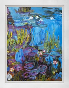 Watergarden Reflections Mixed Media Original on canvas David Lloyd Glover