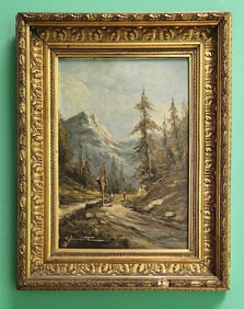 Clemente OLD ITALIAN PAINTING SIGNED CLEMENTE. SNOWY LANDSCAPE