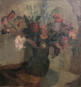 Amrita Sher-Gil (1913-1941) Technique: Oil on canvas Title: Vase of Flowers Dated 1933