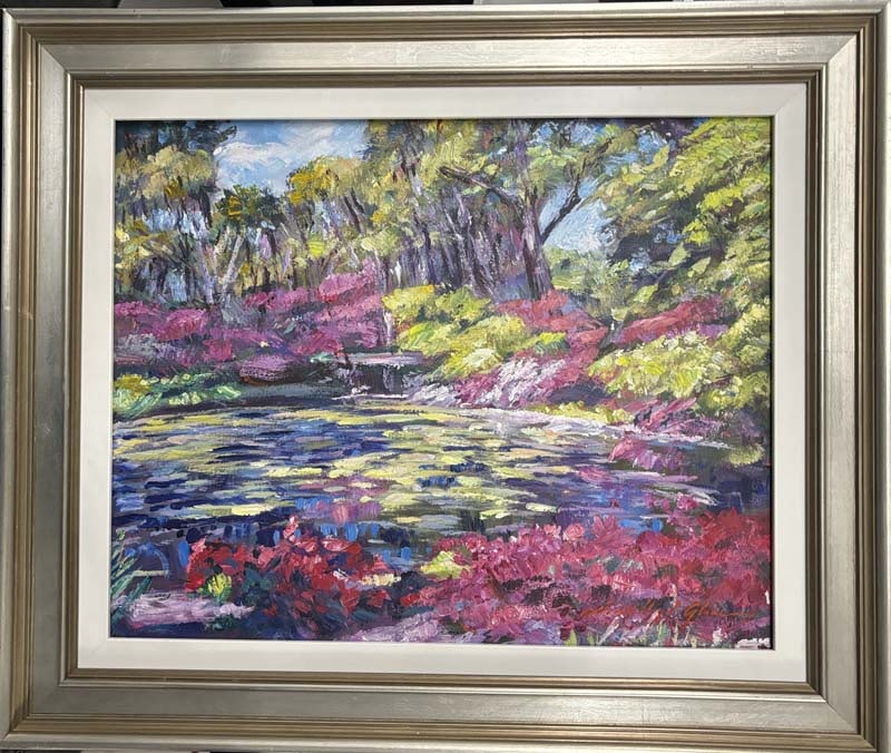 Original oil on canvas by David Lloyd Glover Landscape: Original on canvas by David Lloyd Glover Hand signed by the artist. One of a kind original. Approx 26x22 inches. Custom framed. Includes a Certificate of Authenticity.