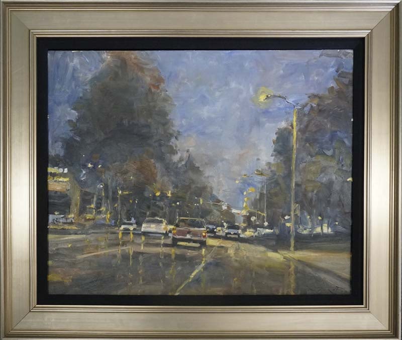 Jorn Fox original on canvas: Jorn Fox Original on canvas Approx 30x40. One of a kind original. Hand signed by the artist Jorn Fox. Custom Framed. Includes certificate of authenticity. This work was purchased directly from the