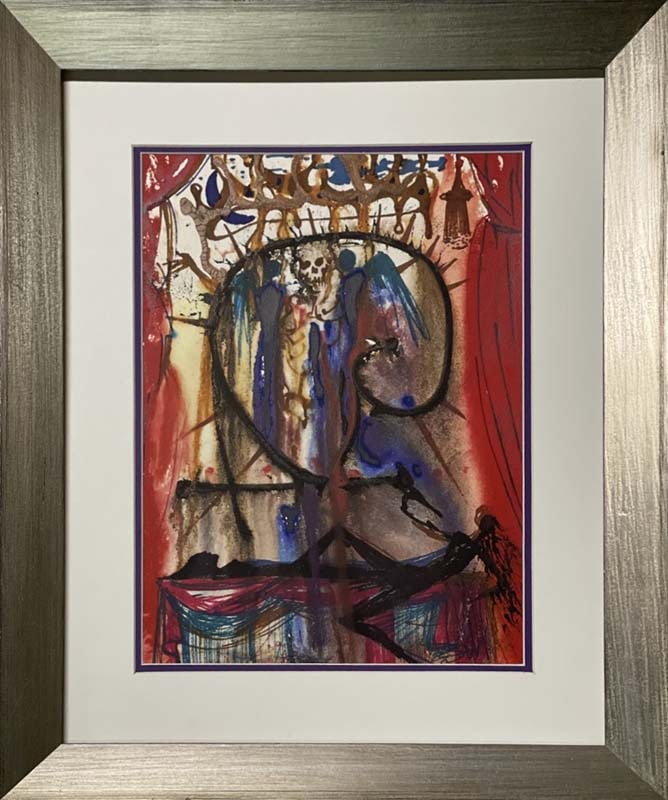 Salvador Dali Romeo and Juliet Act V, Scene III Original Lithograph 1976 Milano Hand signed: Salvador Dali Act V, Scene III from the Romeo & Juliet Suite from 1976 on paper Limited Edition Lithograph Hand signed and signed in the plate. Salvador Dali Original Lithograph Includes