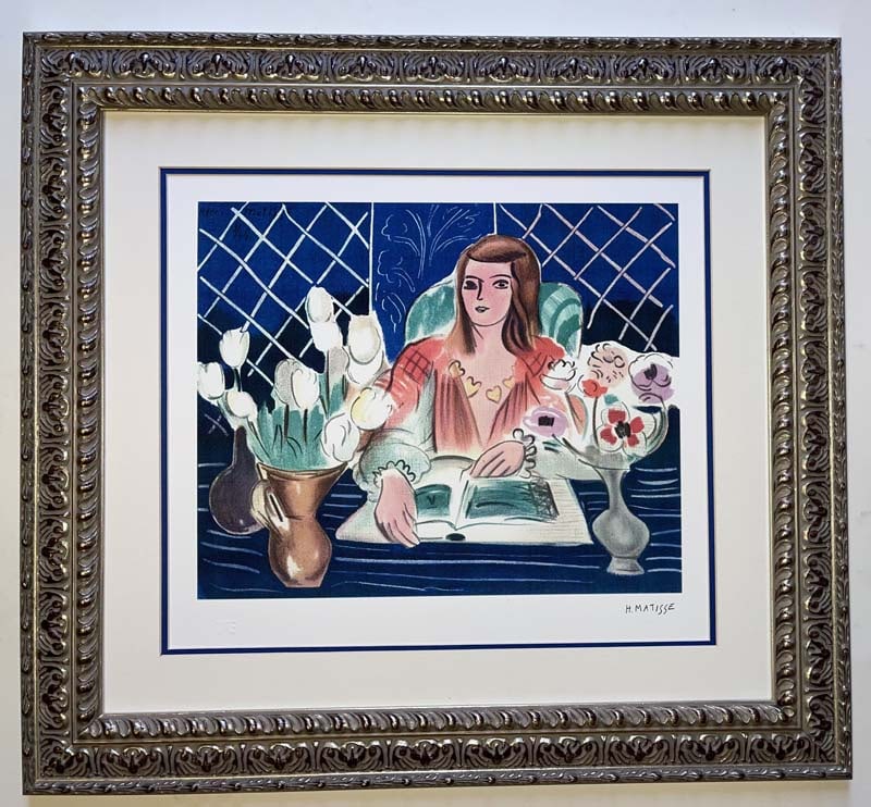 Henri Matisse Limited Edition Lithograph has official Paris Editions stamp.: Henri Matisse. Exquisite recreation in a Limited Edition Lithograph. Plate signed. The Paris Editions embossed stamp is in the lower left. Henri Matisse. Approx 24x20 inches professionally framed.