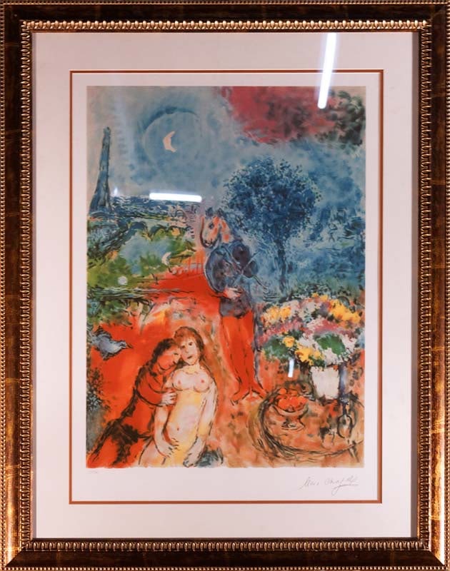 Marc Chagall Limited Edition: Marc Chagall. Limited edition Lithograph. The signature is in the plate. Numbered edition. Professionally framed. Includes Certificate of Authenticity.