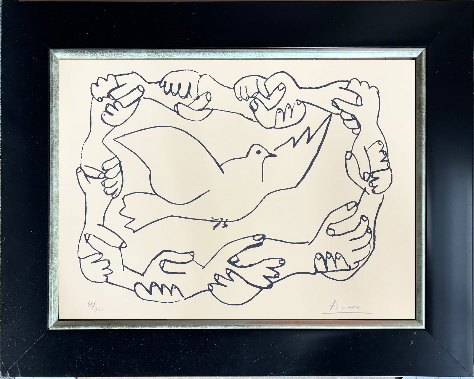 Pablo Picasso United Hands in Peace Original Lithograph Limited Edition Hand signed and Numbered (1 of 1)