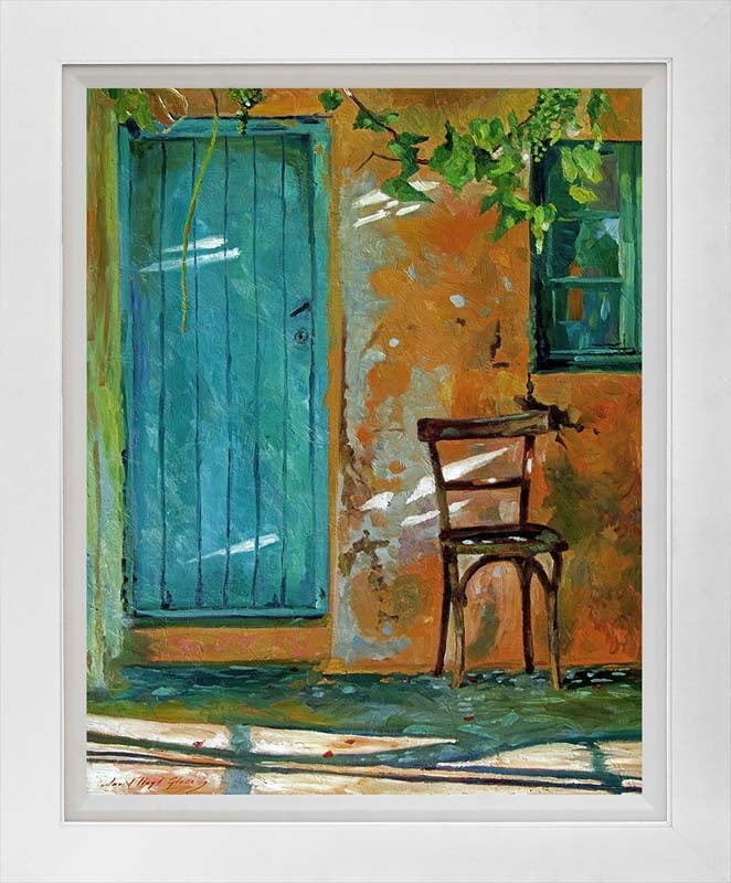 Old Wood Chair Mixed media original on canvas by David Lloyd Glover (1 of 1)