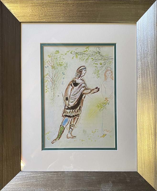 Marc Chagall Color Plate Lithograph from 1970: Marc Chagall Original Lithograph from the Ballet 1970. Approx 24x20 inches. Custom framed and includes certificate.