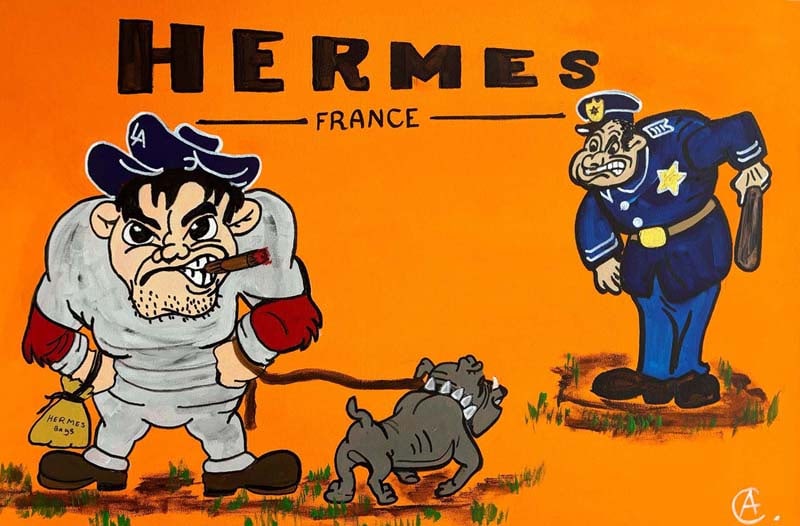 Wild French Outlaw. Original on canvas by Art Chorny: Original on canvas by Art Chorny. Approx 30x40 inches One of a kind original Hand signed by the artist and includes certificate of authenticity. This comes framed.