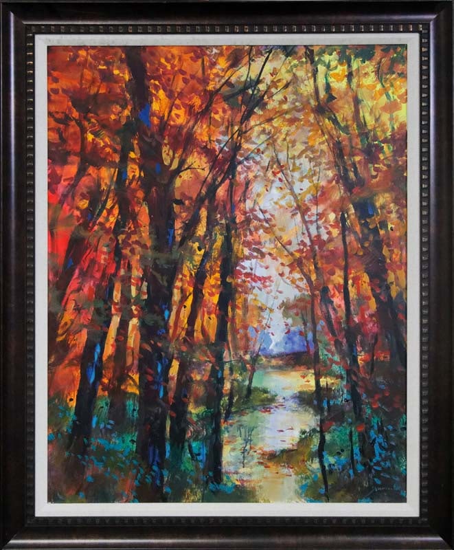 Michael Schofield Original canvas Landscape: by Michael Schofield Original on canvas. Hand signed by the artist. Approx 30 x40 inches. One-of-a-kind original. Includes certificate Custom framed. This work was purchased directly from the artist.