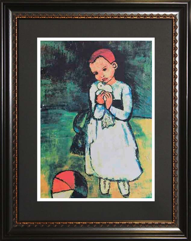 Pablo Picasso Limited Edition Child Holding Dove Collection Domaine Picasso: Pablo Picasso Limited Edition Lithograph Child Holding Dove. Approx. 26x30 inches. Estate signed, part of Collection Domaine Picasso. Includes certificate of authenticity. Custom framed.