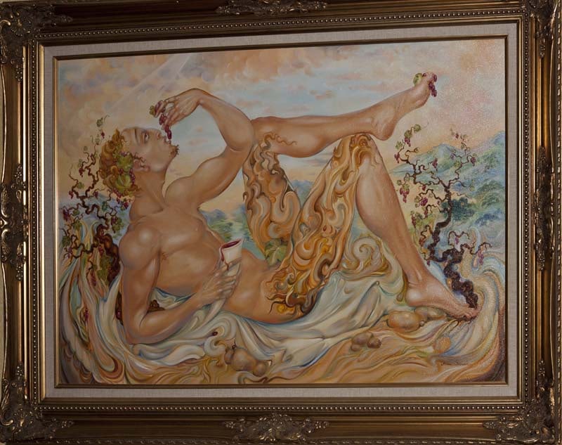 Mixed media original on canvas by Arina Bacchus: Mixed Media Original on canvas by Arina. This is a one of a kind original. Hand signed by the artist. Approx 24x36 inches. Includes certificate of authenticity. This work was purchased directly from