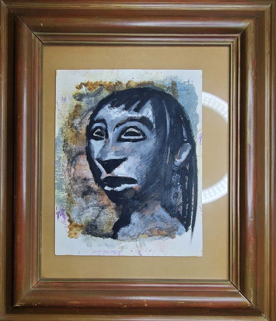 Beautiful painting Indio Maya Jesus Marte Marten Mexico 1955 (1 of 1)