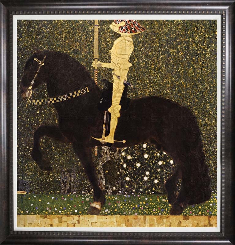 The Golden Knight by Gustav Klimt on canvas: Limited Edition on canvas after Gustav Klimt.. Professionally framed. Approx 30 x 30 image. Includes documentation.