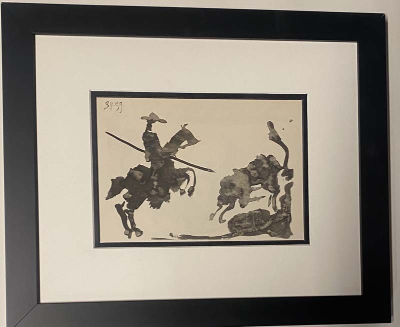 Pablo Picasso (Spanish 1881-1973) lithograph from his 1959 sketchibook. Printed in 1961: Pablo Picasso (Spanish 1881-1973) lithograph from his 1959 sketchibook. Printed in 1961Pablo Picasso Lithograph from 1961 From Picasso's 1959 sketchbook. Approx 24x20 inches Custom framed and includes