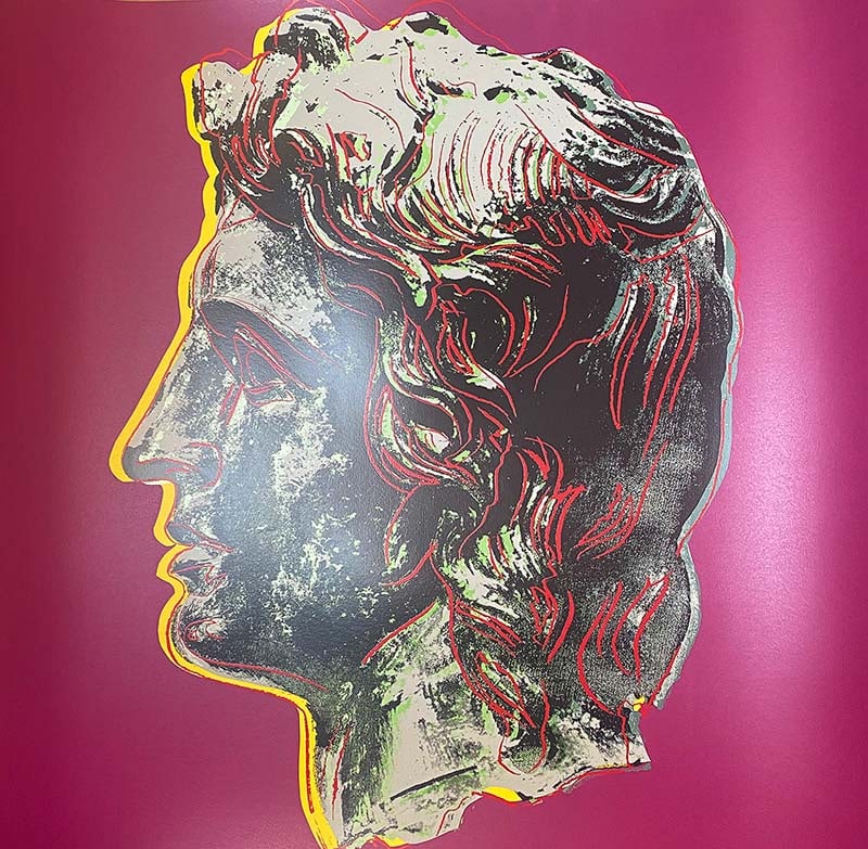 Andy Warhol Screen print Serigraph Alexander the Great 1982: Andy Warhol Alexander the Great. Serigraph Screen print from 1982. This proof was made outside the regular edition during the process of image development and production. The printers blind stamp is