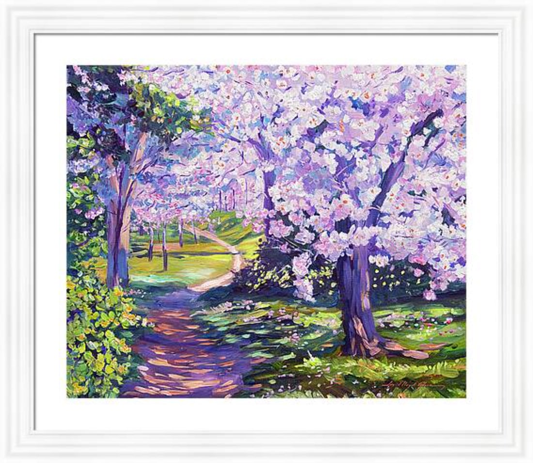 Cherry Pink Original mixed media on canvas by David Lloyd Glover (1 of 1)