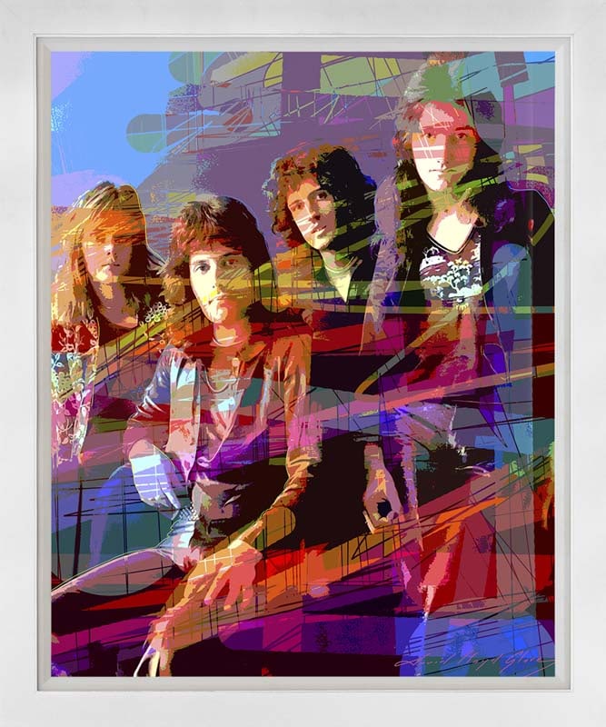 Queen We will Rock You Mixed Media Original on canvas David Lloyd Glover: Mixed Media original on canvas David Lloyd Glover. One of a kind. Hand signed by the artist. On canvas. Approx image size 24 x18 inches Custom framed and includes certificate. This work was purchased