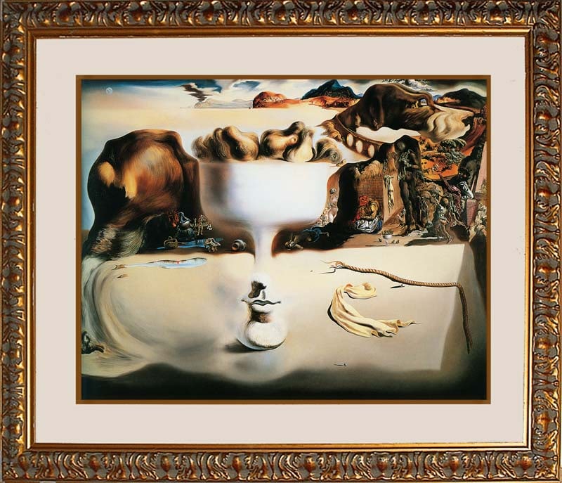 Salvador Dali (Spanish 1904-1989) Apparition of Face Limited Edition.: Salvador Dali (Spanish 1904-1989)-Limited Edition -Apparition of Face. Approx 26 x 30 inches. The signature is in the plate. Includes Certificate of Authenticity. Approx. 22x33 inches. Custom framed.