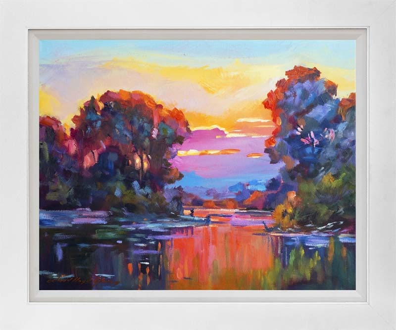Serenity at Malibu Creek Limited Edition Hand embellished on canvas David Lloyd Glover: Serenity at Malibu Creek Limited Edition on canvas David Lloyd Glover. Hand embellished on canvas Hand signed by the artist. On canvas image size. Approx image size 18x24 inches. Custom framed and