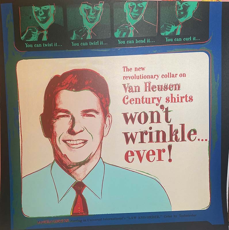 Andy Warhol (American, 1928-1987) Screenprint Van Heusen (Ronald Regan) 1985 Serigraph (1 of 1)