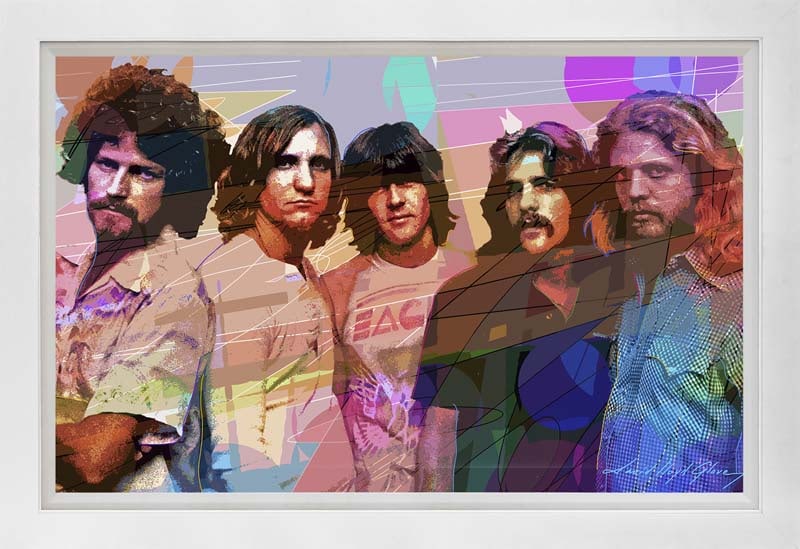 The Eagles Mixed Media Original on canvas by David Lloyd Glover: Mixed media original on canvas by David Lloyd Glover Hand signed by the artist. On canvas image size Approx image size 18x24 inches Custom framed and includes certificate This work was purchased